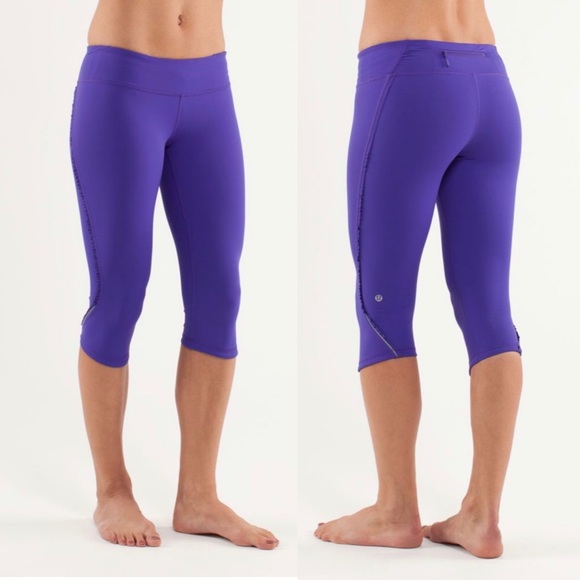 lululemon athletica | Pants u0026 Jumpsuits | Lululemon Purple Fast And Free  Ruffle Crop Capris | Poshmark